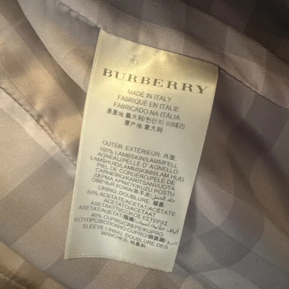 Burberry 100% Lambskin Leather Trench Coat – Taupe, Size 8 (Made in Italy) - Picture 7 of 10